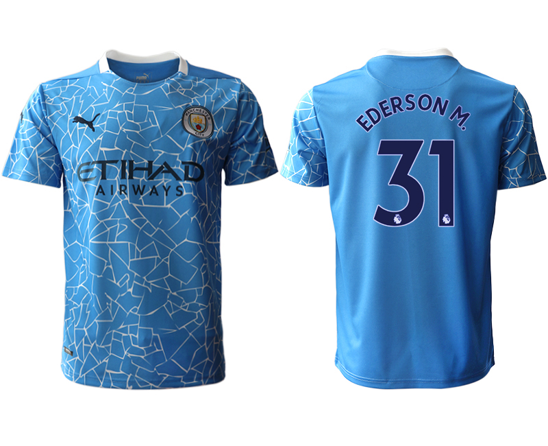 Men 2020-2021 club Manchester City home aaa version #31 blue Soccer Jerseys